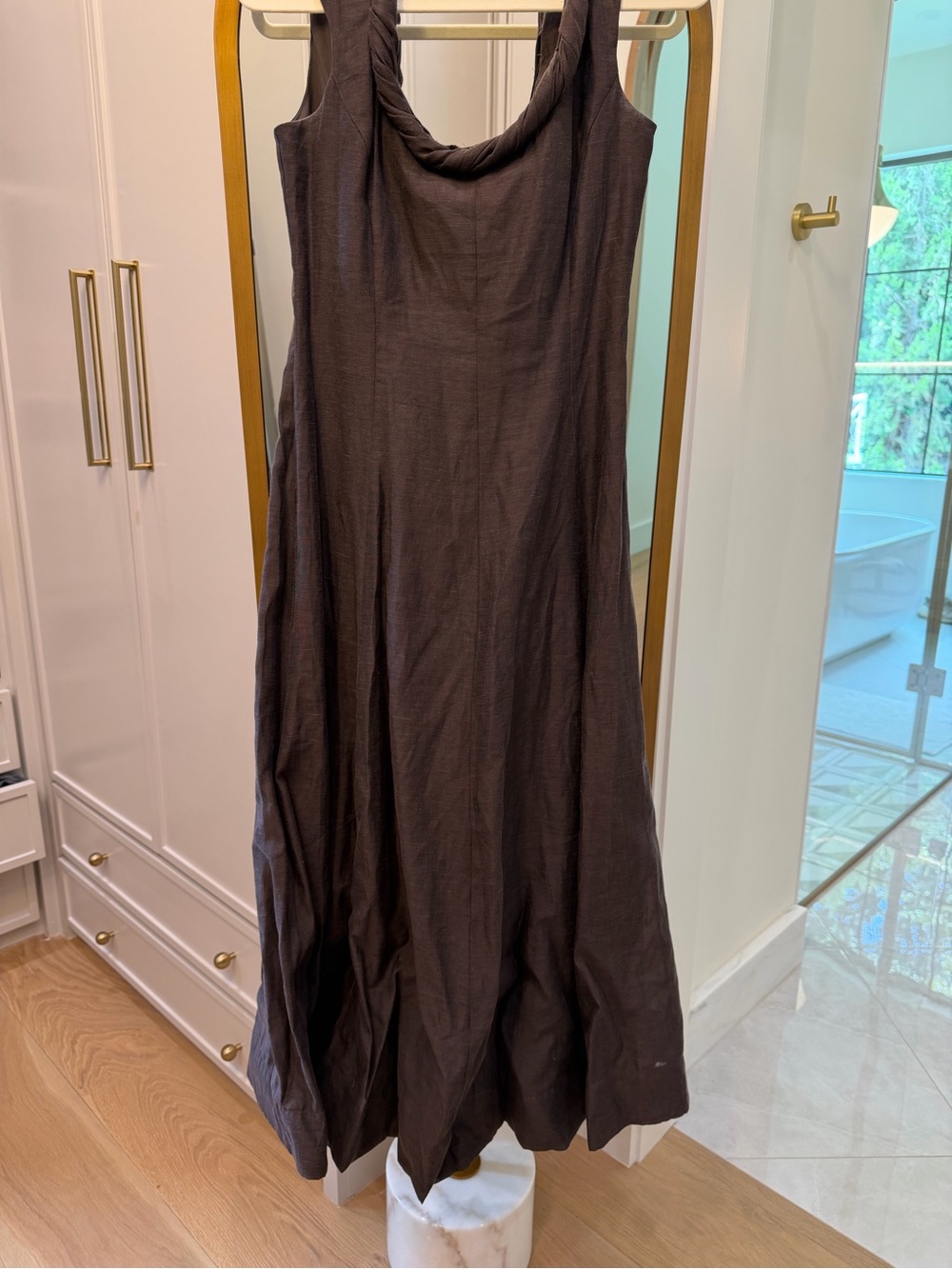 ANTONIO MELANI Black Sleeveless Dress with Subtle Neck Trim